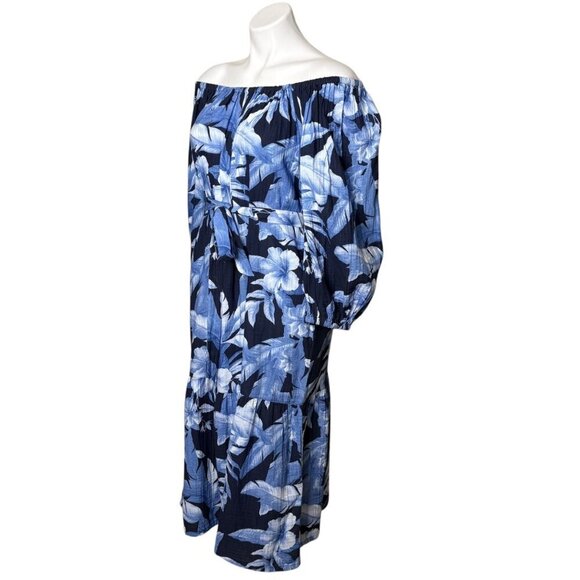 Tommy Bahama NWT $178 Daybreak Hibiscus Midi Dress, Blue Floral Women's Size S - Picture 8 of 12